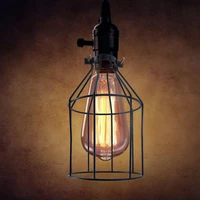 bird cage shaped iron lampshade vintage industrial style adjustable iron net light shade cover guard for pendant light wall lamp