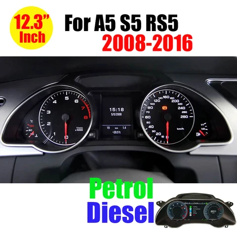 Цифровой ЖК-дисплей одометра, спидометра для Audi A3 A4 RS4 B8 A5 S5 Q3 Q5 TT Virtual Cockpit, приборная панель, КАРЛЕЙ
