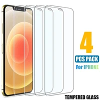 4pcs full cover tempered glass for iphone 12 13 pro max mini screen protectors for iphone 11 pro xs max x xr 6 7 8 plus se glass