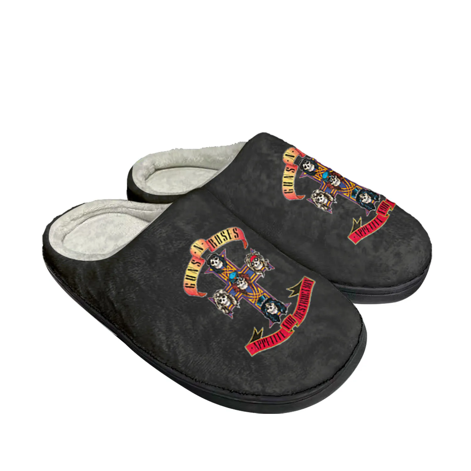 Guns N Roses Heavy Metal Rock Band Home Cotton Custom Slippers Mens Womens Sandals Plush Bedroom Keep Warm Shoe Thermal Slipper