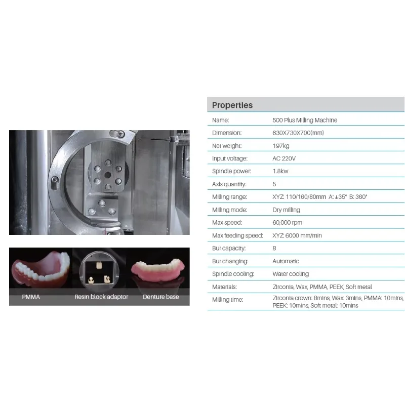 Фото Новое поступление, стоматологический фрезерный станок CAD CAM, 5-осевой станок для сухой резки металла для протезов №3