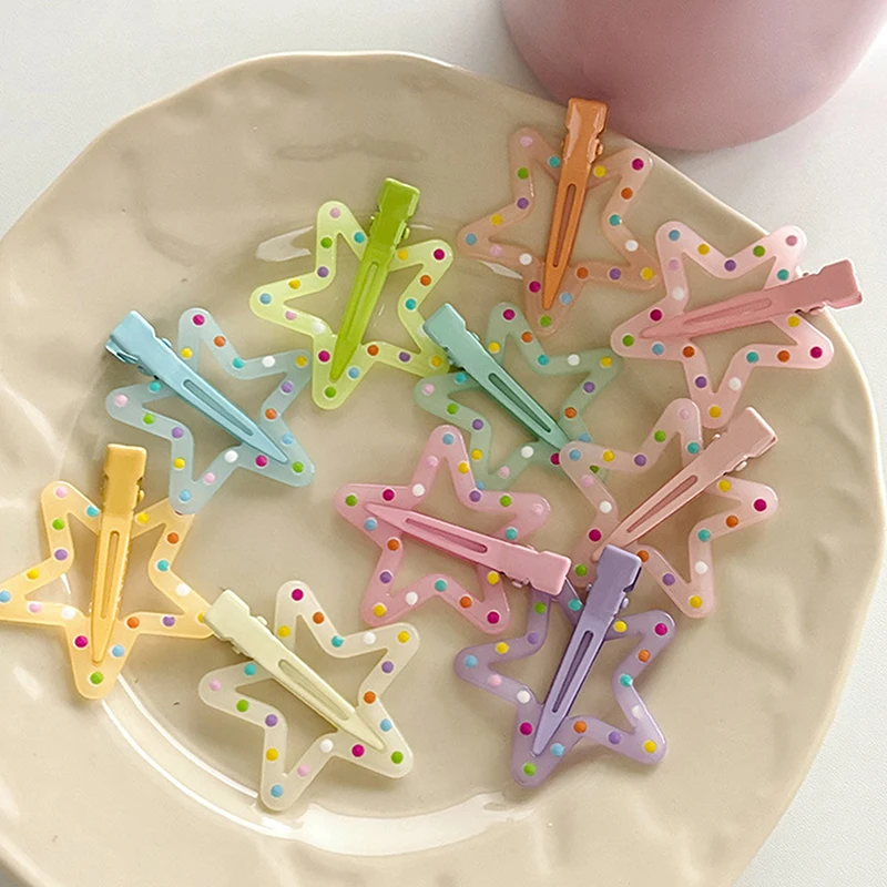 1 шт. красочная звезда BB заколки для волос девочек Y2K Милая заколка женщин простой