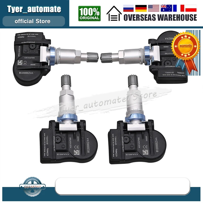 

433 МГц TPMS 802000021AA Датчик давления в шинах для Chery Arrizo 5 GT Plus 5e 7 7e 8 EX GX e Fulwin A8 E3 Tiggo 3 3X 3xe 5