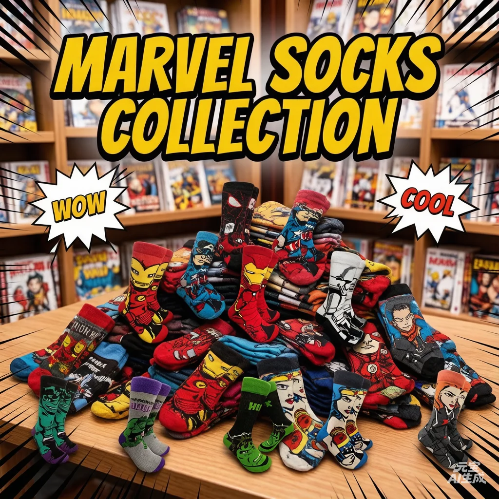 Фото Носки Marvel для женщин и мужчин, технологичное производство с использованием 200-игольной техники, стильные, забавные, в стиле хип-хоп и Харадзюку, длинные носки. №1