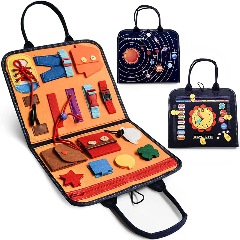 

Busy Board Educational Toys Montessori Early Educational Sensory Board Basic Life Skills Dress Aids Preschool Toys for Kids