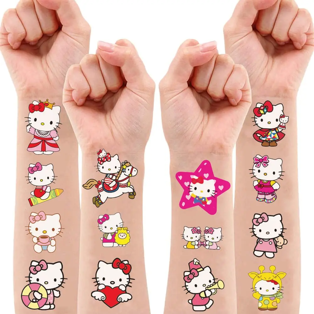 

20 Pcs Sanrio Temporary Tattoos for Party Favors Fake Tattoos Stickers Decorations Kids Girls Party Gifts Birthday Game Rewards