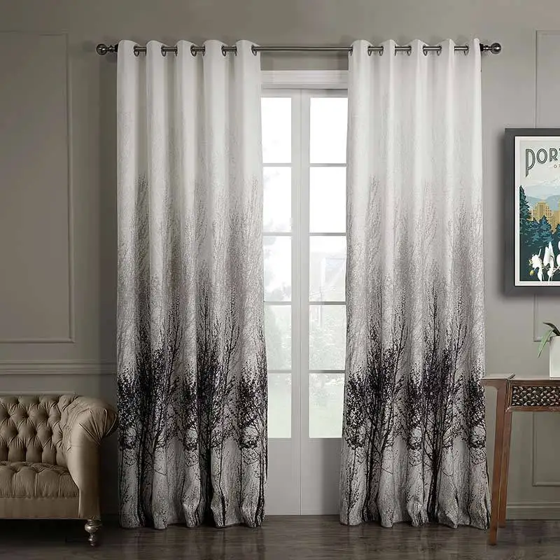 2022 New Printed Curtain Embossed Curtain Fabric Bedroom Living Room Blackout Curtain Fabric Printed Finished Curtain