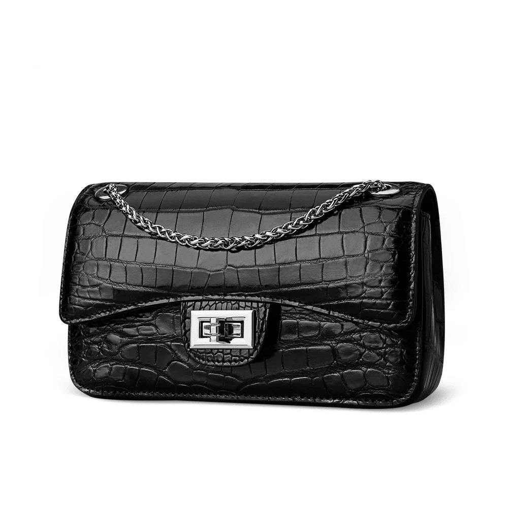 

Crocodile Skin Women's Bag 2022 New Leather Shoulder Fashion Chain Messenger Versatile Designer Women Luxury Channels Handbags
