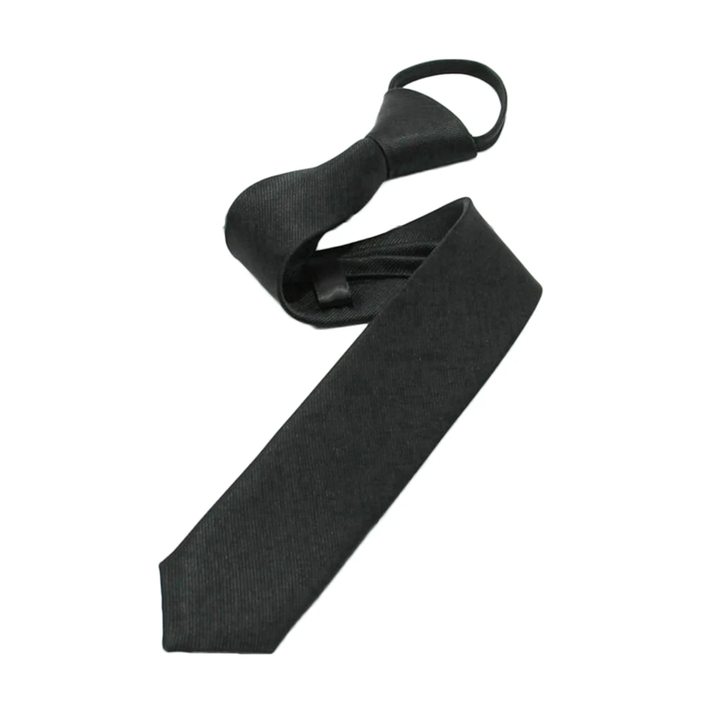 

Boys Narrow Tie Solid Pre-tied Business Necktie Club Elegant Convenient Neckwear with Knot for Bridegroom Party Dress