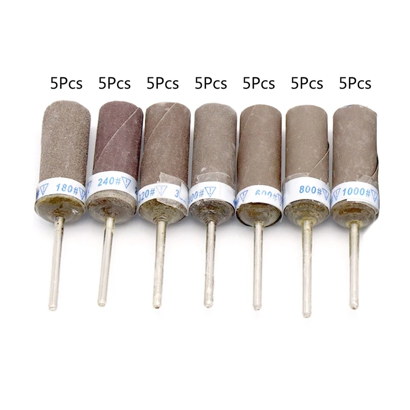 

35x/Set 2.35mm Sandpaper Buffing Rod Grit 180 to 1000 Sand Paper Bar Abrasive Grinding Head for Glass Stone Polishing