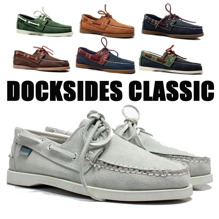 Men Genuine Suede Leather Driving Shoes,Docksides Classic Boat Shoe,Brand Design Flats Loafers For Men Women 2019A015