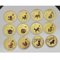 the essence of chinese traditional culture twelve zodiac painted commemorative collectible coins gift lucky challenge coins