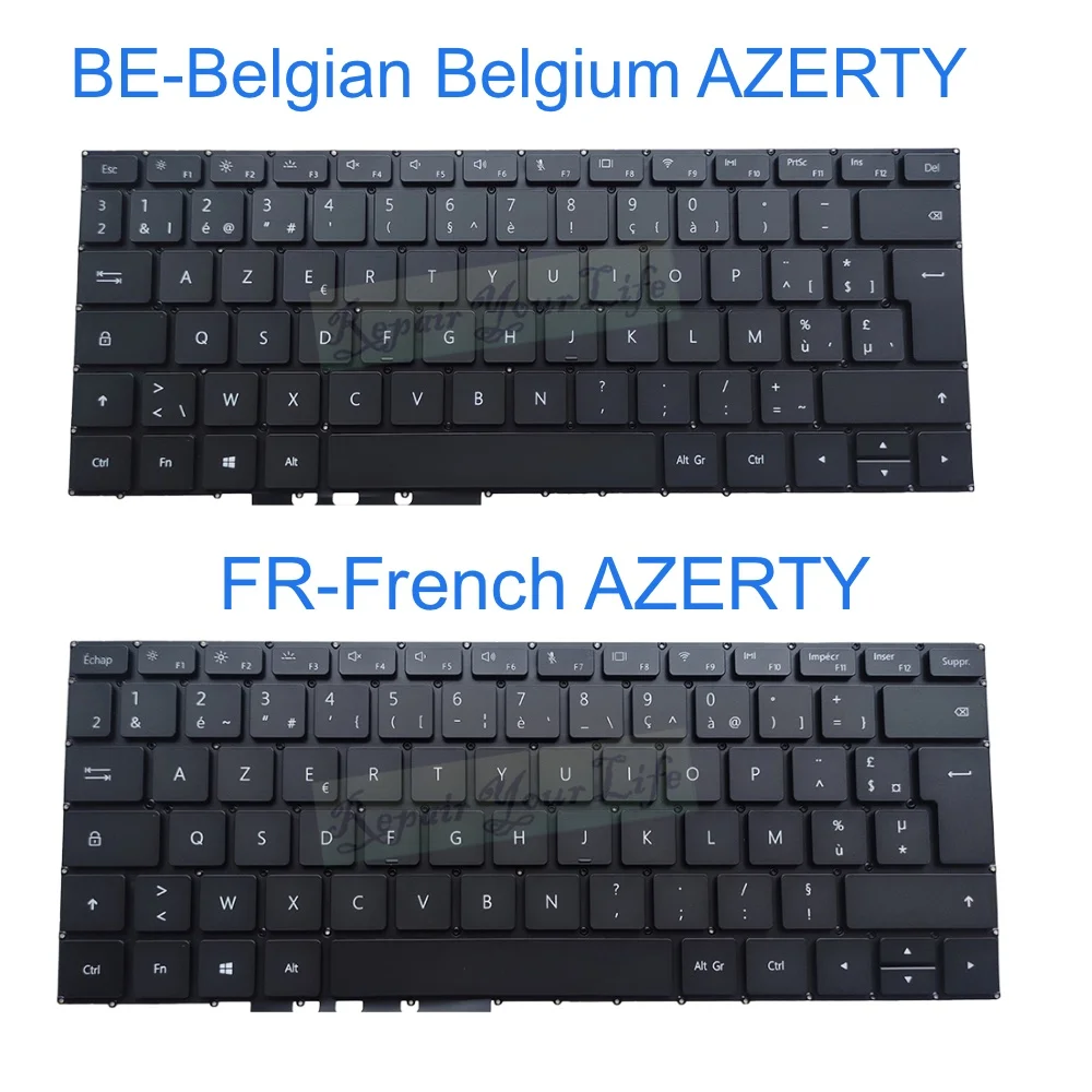 Клавиатура BE French AZERTY для латиноамериканской раскладки для Huawei MagicBook R5 KPL-W00, MateBook 13 VLT-W50 WRT-W29 KPR-W19-W29 9z. Newbh.01e