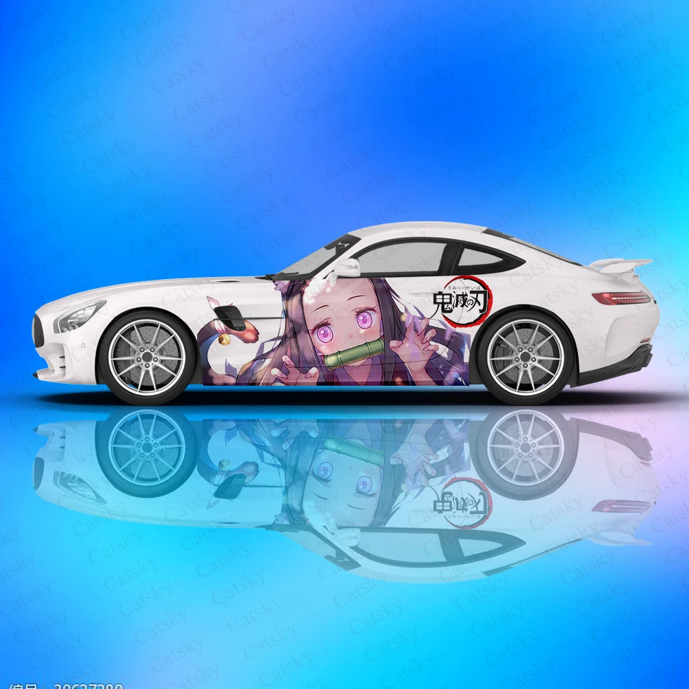 

Demon Slayer Kamado Nezuko Anime Car Decal Side Graphic Wrap Vinyl Modified Auto Parts Car Sticker Demon Slayer anime DIY