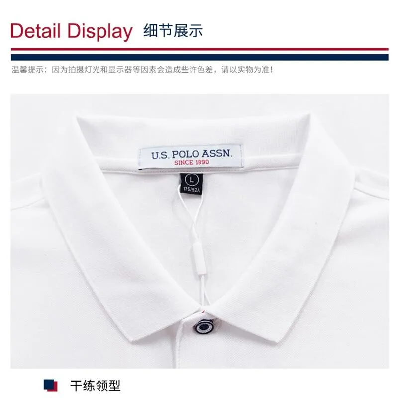 Поло США ASSN. Классическая мужская Свободная дышащая Модная рубашка-поло в