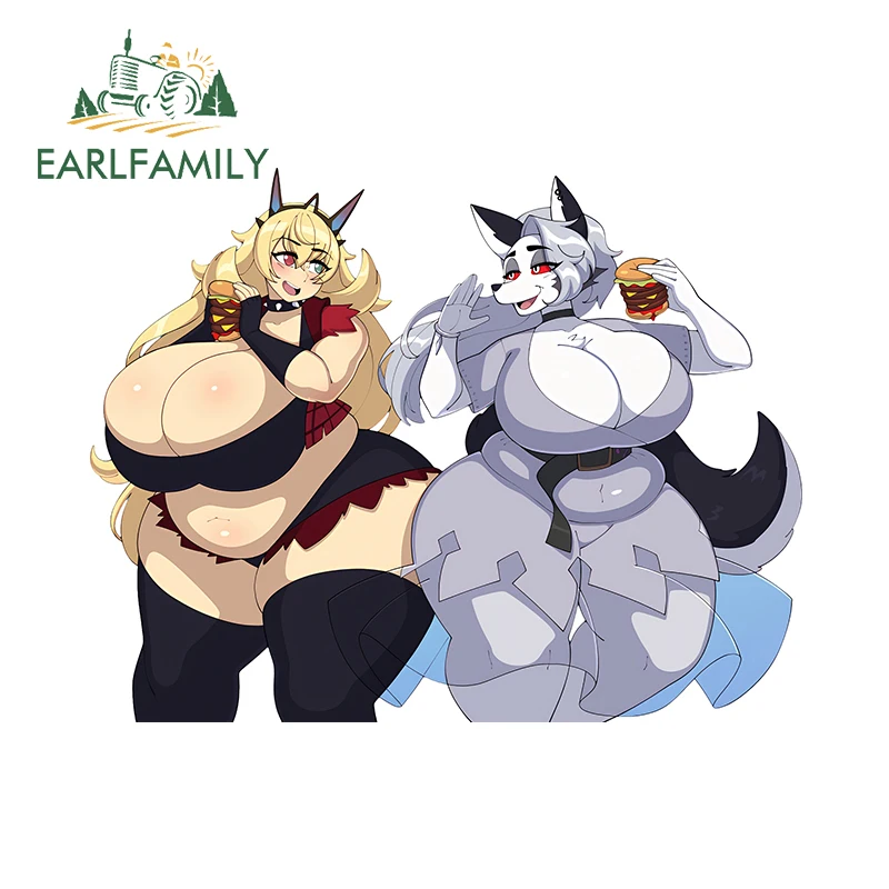 EARLFAMILY 13 см x 10 1 Helluva Boss Loona пушистые автомобильные наклейки огромная грудь Thicc Ahegao