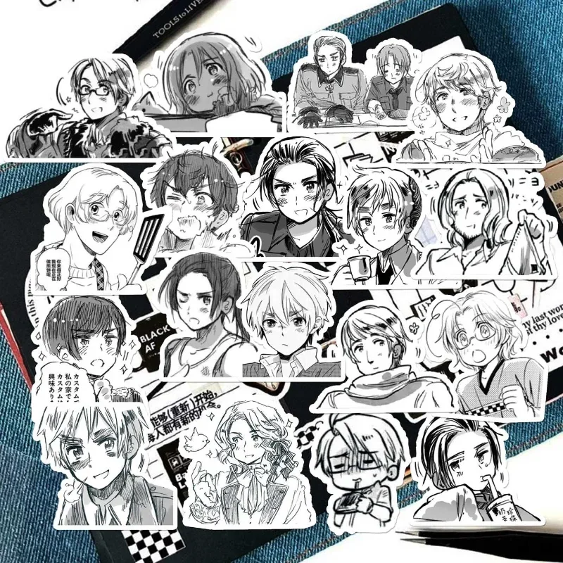 

Axis Powers Hetalia Anime Sticker Ivan Alfred Arthur Aph Black White Manga Style Stickers School Supplies Ipad Phone Case Decor