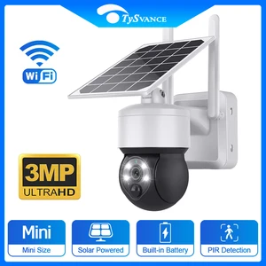 Solar Camera Wifi Outdoor 3MP HD PIR Human Detection Wireless Surveillance IP Cameras With Solar Panel 12000mAh Recharge Battery