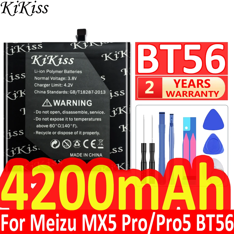 

Аккумулятор KiKiss BT56 BT45A для Meizu Meizy MX5 Pro / Pro 5 Pro5 M5776 Pro 5, умный фотоаккумулятор большой емкости + инструмент