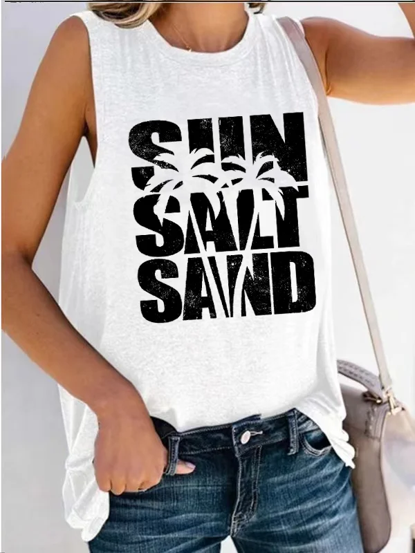 

Moisture-wicking Sun Salt Sand Women Undershirt Hiphop Cool Popular Ladies Tank Top Form-fitting Cozy Singlet