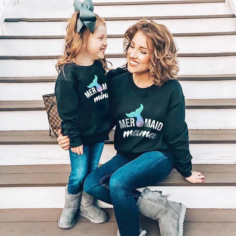 

Mother Daughter Matching Clothes Tried Mom Mermaid Mama Mini Shirt Love Tshirt Mommy And Me Outfits Mum Baby Girl Family Set
