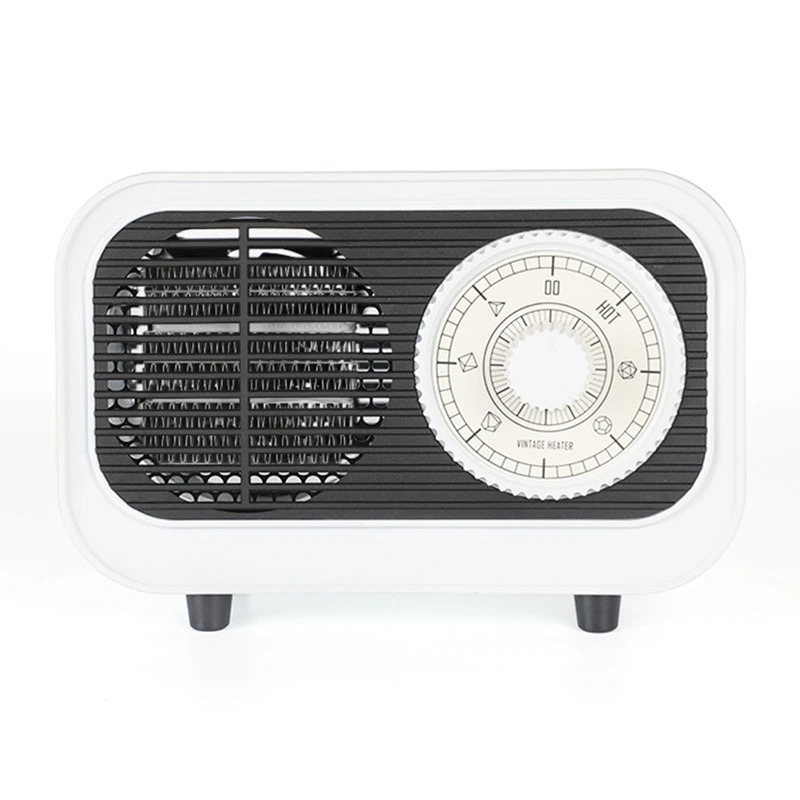 

220V Retro Mini Heater Adjustable Thermostat Warm Air Blower Mute Quick Heating Mini Heater EU Plug