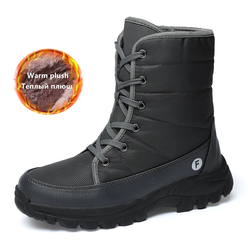 

Men's High Top Thermal Boots Winter Outdoor Anti-skid Snow Boots Men's Waterproof Fashion Plus Velvet Men's Shoes Men Boots