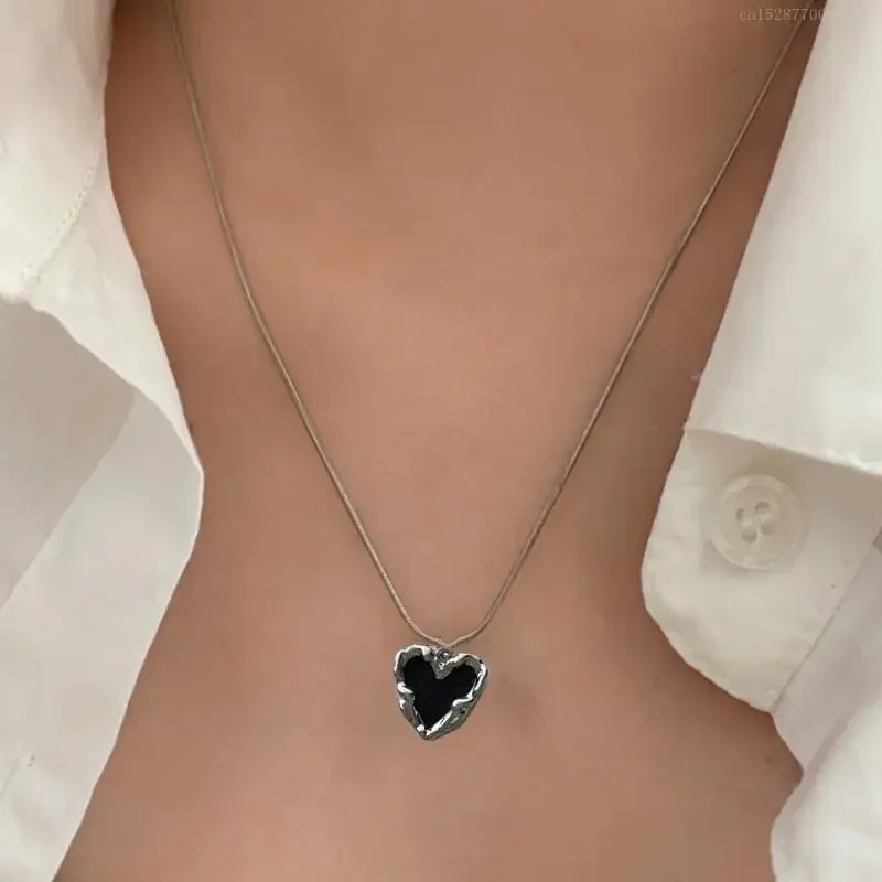 Ожерелье-цепочка в виде сердца из нержавеющей стали милое и крутое нерегулярное