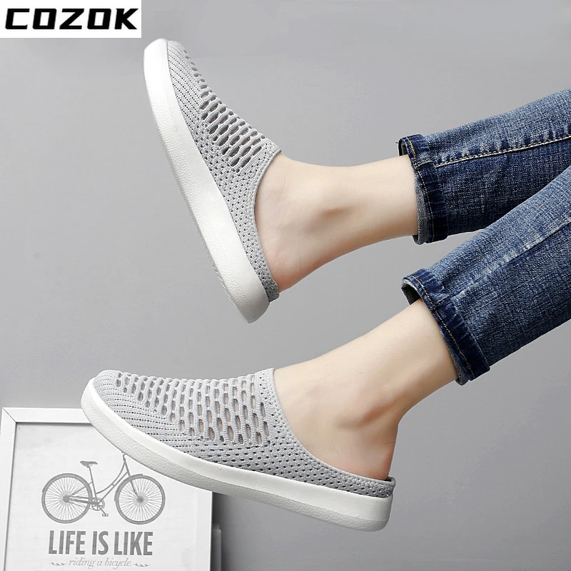 Women Sandals Half Drag Loafers Breathable Girls Walking Shoes Leisure Daily Casual Slippers Women Big Size 42 Ladies Slides