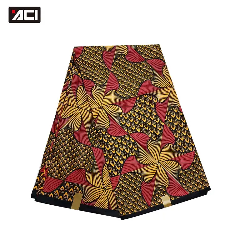 

ACI 24 X 24 72 X 60 African Wax Cotton Fabric Soft Quality Guaranteed Real Wax African Ankara Print Fabric 6 Yards For Sewing