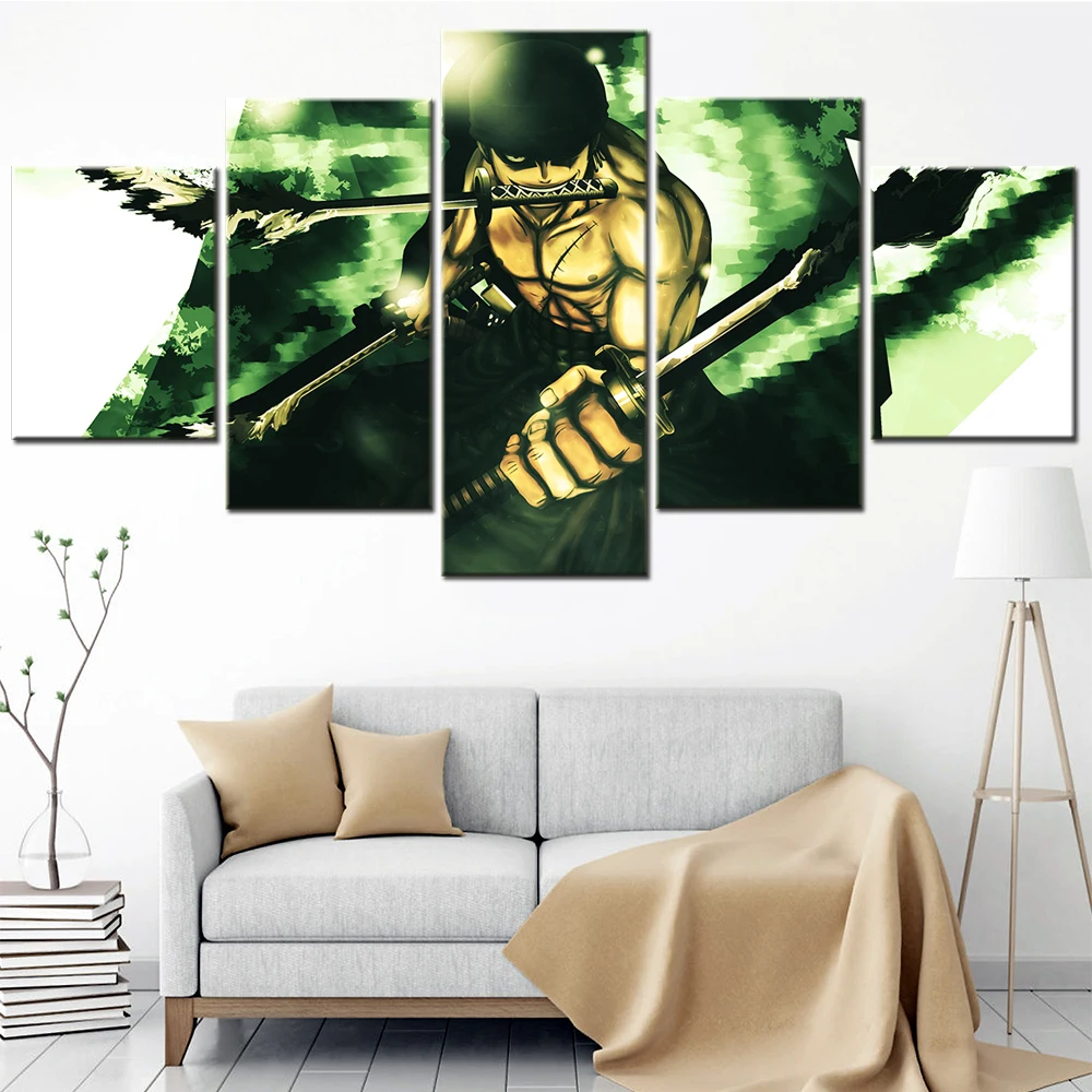 

5 Pieces HD Print Room Decor Aesthetic Wall Art Anime Poster Picture Pirate King Figure Modern Painting for Home Decor Canvas