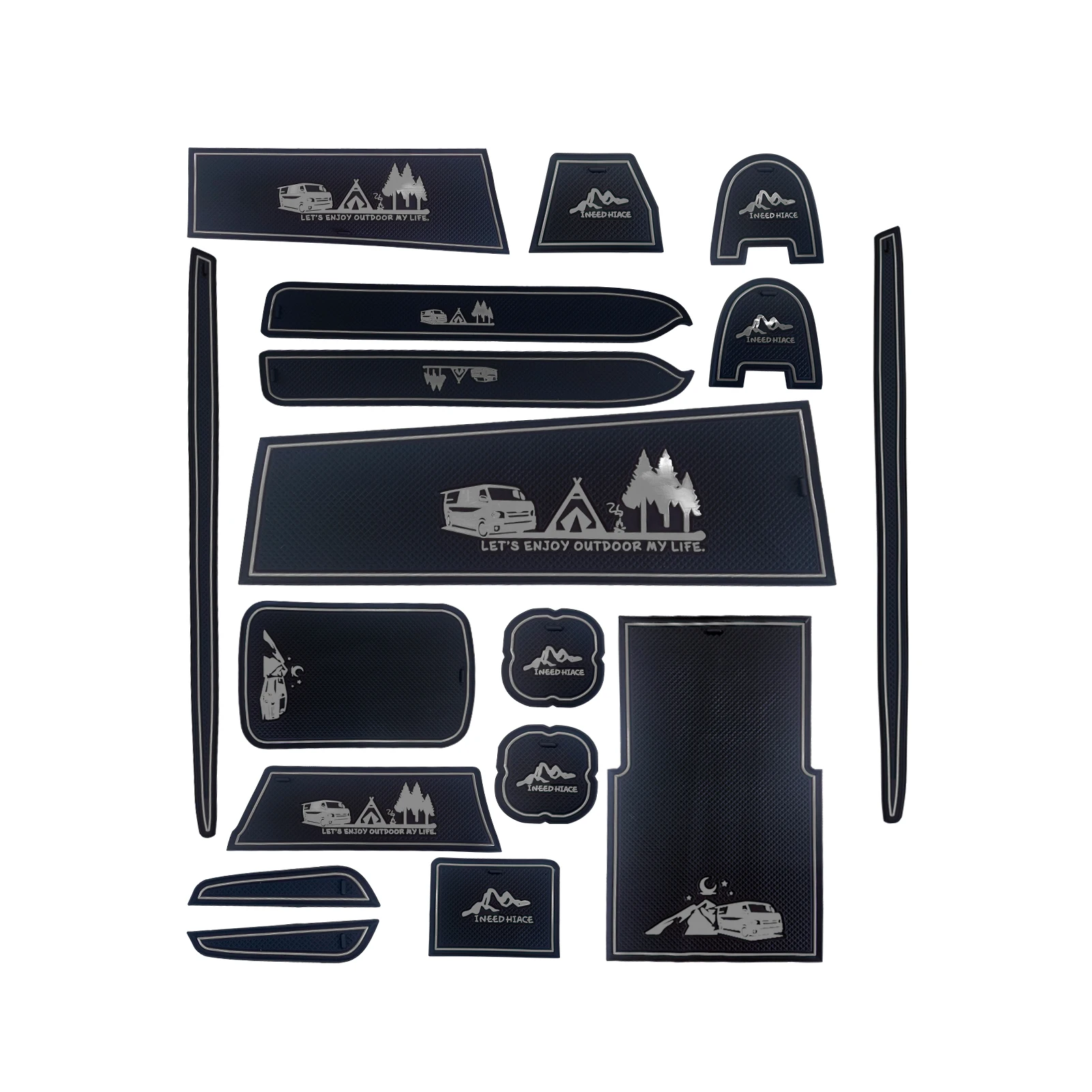 

Нескользящая подставка для автомобильных стаканчиков для Toyota Hiace 200 2020-2023 лет, Противоскользящий коврик, карманный коврик для интерьера, подставка для чашек, 17 шт.