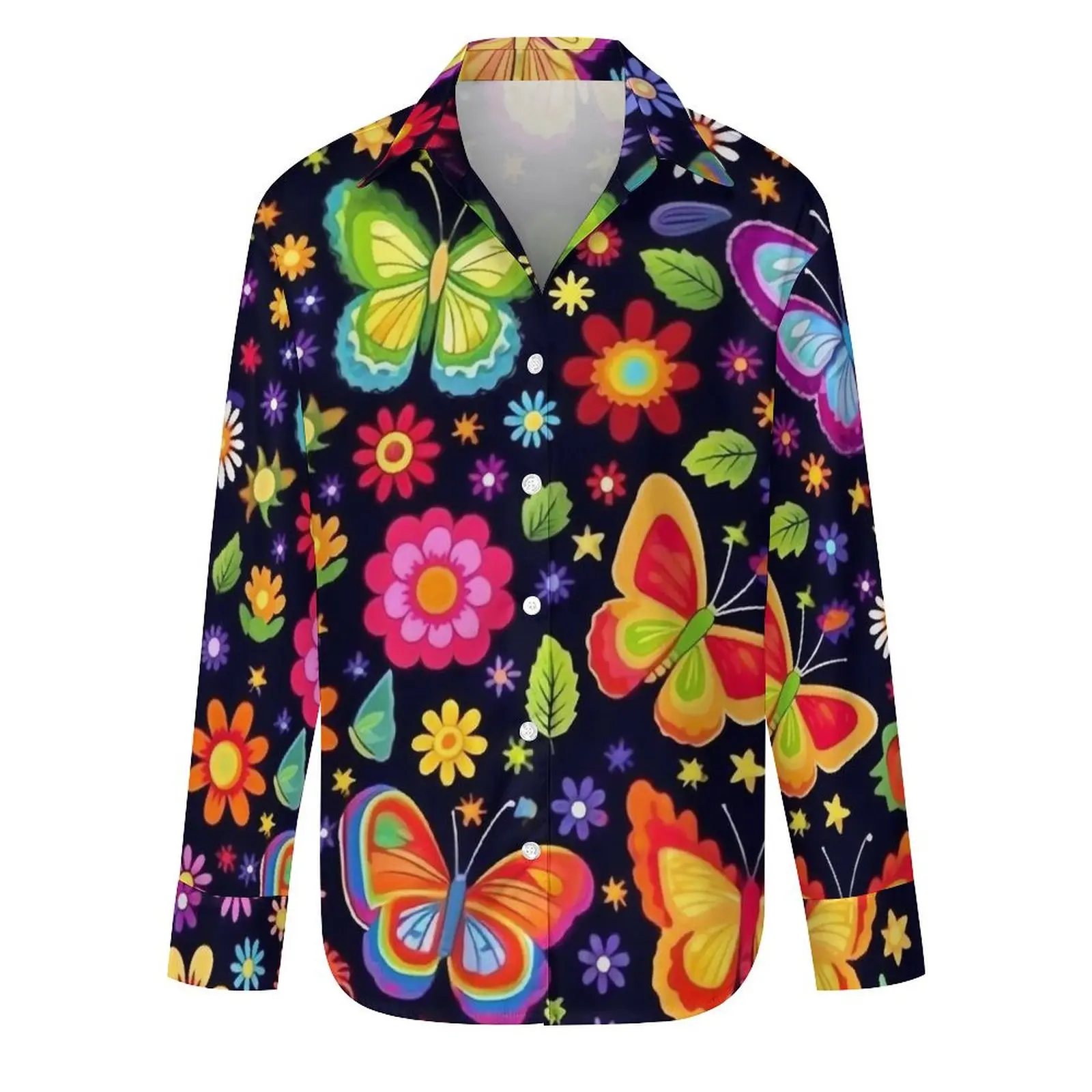 Красочная блузка с бабочками и длинными рукавами красивые блузки цветочным