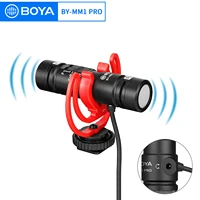 boya by mm1 pro dual capsule condenser shotgun microphone video mic for iphone android camera tablet pc for youtube recording