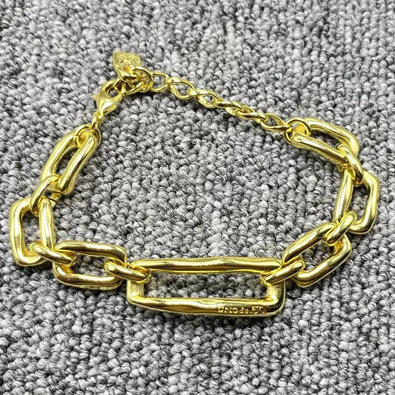 

2022 new UNOde50 exquisite fashion electroplating 925 silver 14K charm simple bracelet jewelry gifts