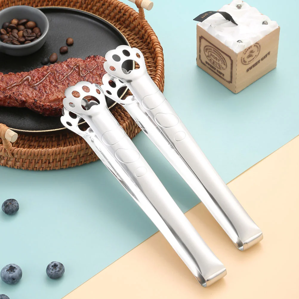 

Stainless Flatware BBQ Tongs Kitchen Supply Baking Food Claw Clip Bread Steel Cutlery Cartoon Design Bakery Dessert