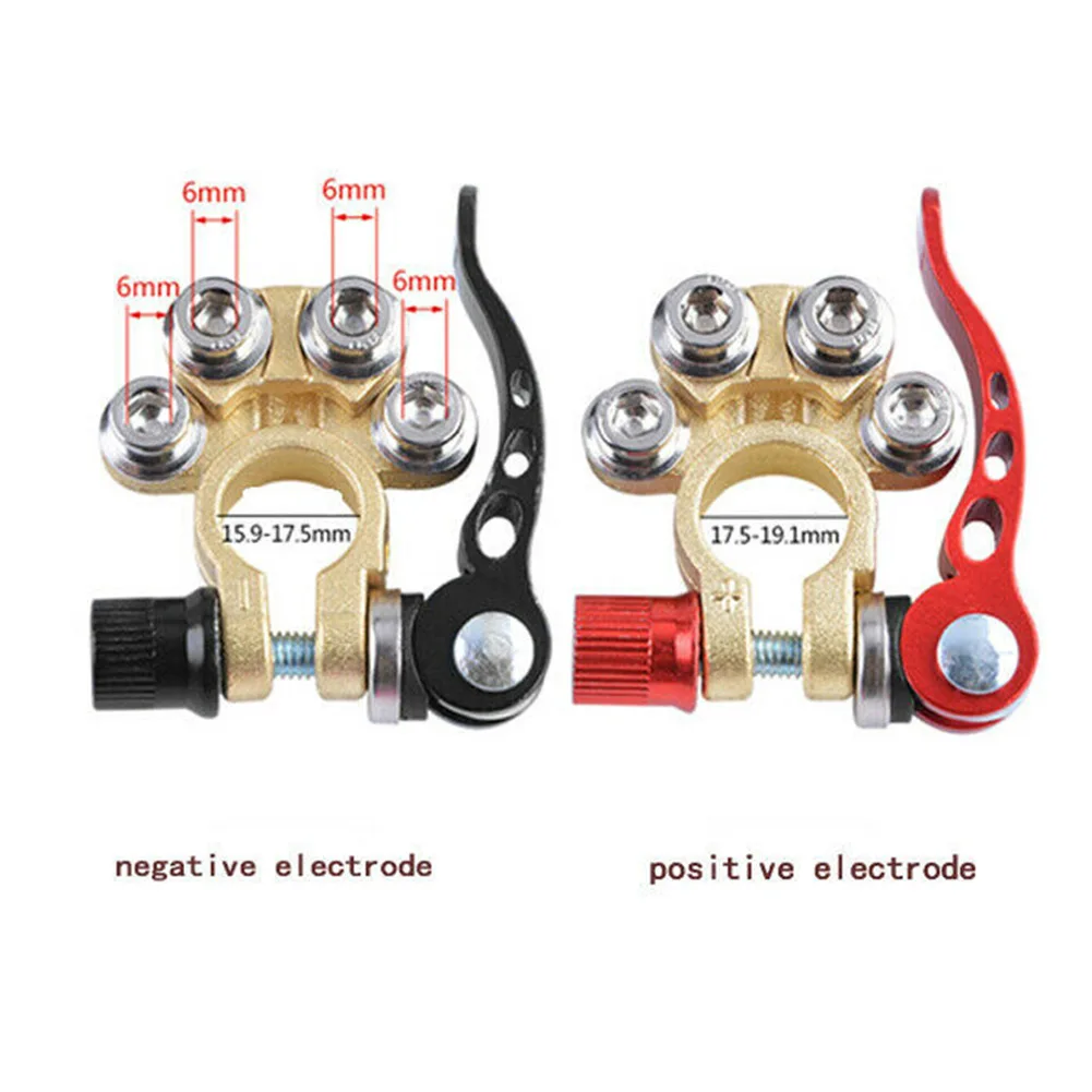 

2Pcs Car 4 Way Positive And Negative Battery Terminal Connector Clip Pile Head Fit For SAE/JIS A Type Auto Battery
