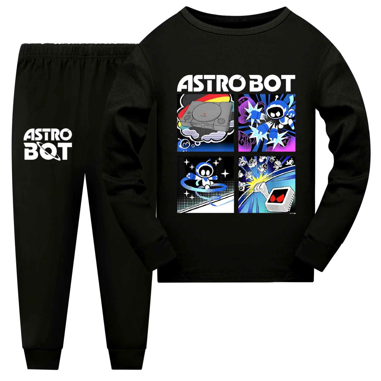 New Hot Game Astro Kids Astrobot Pajamas Sets Girls Sleepwear Boys Spring Long Sleeve Tops+Pants 2pcs Bot Nightwear Homewea