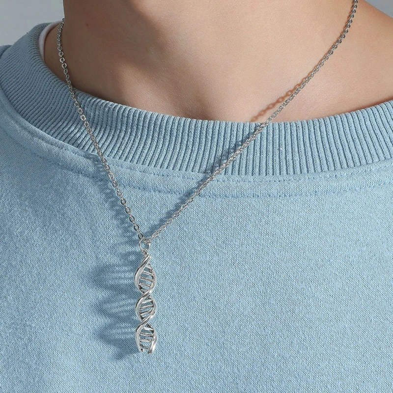 new arrival science jewelry dna necklace biology jewelry molecule necklace accessories for women brand jewelry hot sale free global shipping
