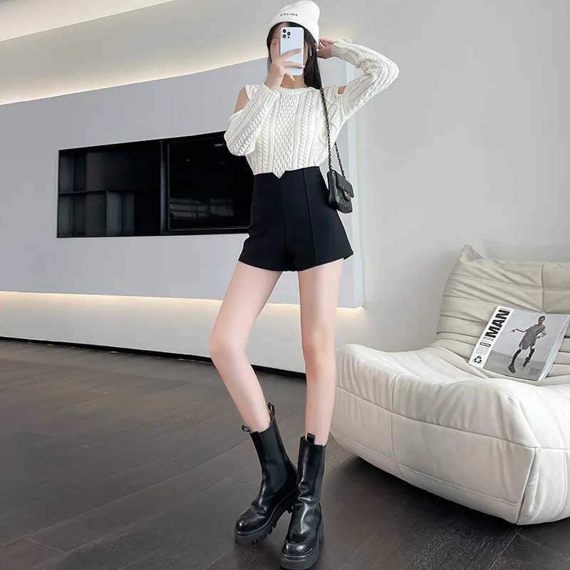 High-waisted A-line Black Suit Womens Shorts Summer New Women Clothing Skinny Leggings Wide-leg Biker Shorts Women Booty Shorts