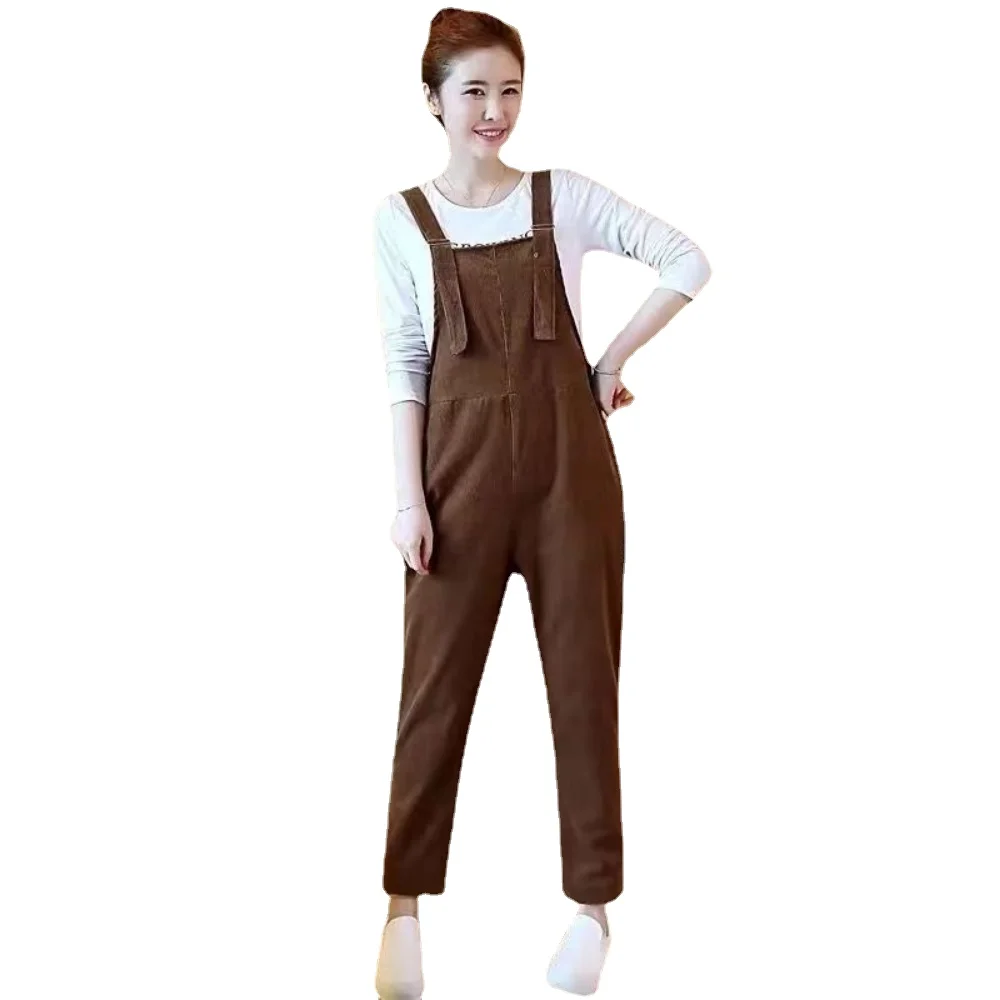 Fashion Jumpsuits For Maternity Autumn Winter High Waist Pregnant Women Rompers Long Loose Pregnancy Overall Female body enlarge