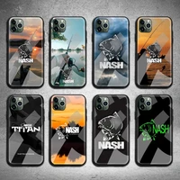 nash fishing art phone case tempered glass for iphone 13 12 11 pro mini xr xs max 8 x 7 6s 6 plus se 2020 cover