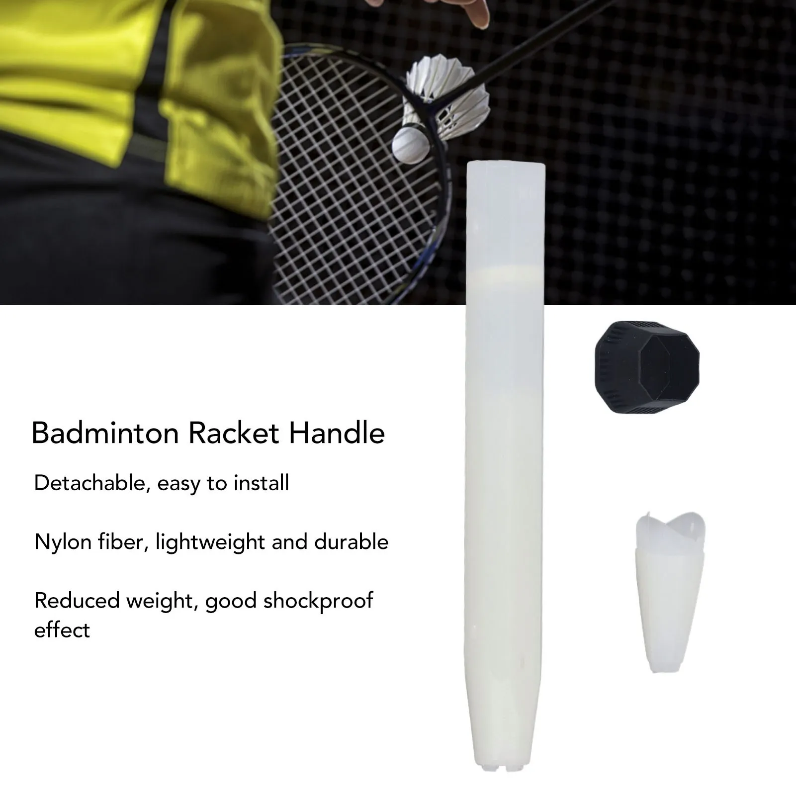 Пластиковая ручка для ракетки бадминтона съемная летучей мыши нейлоновая