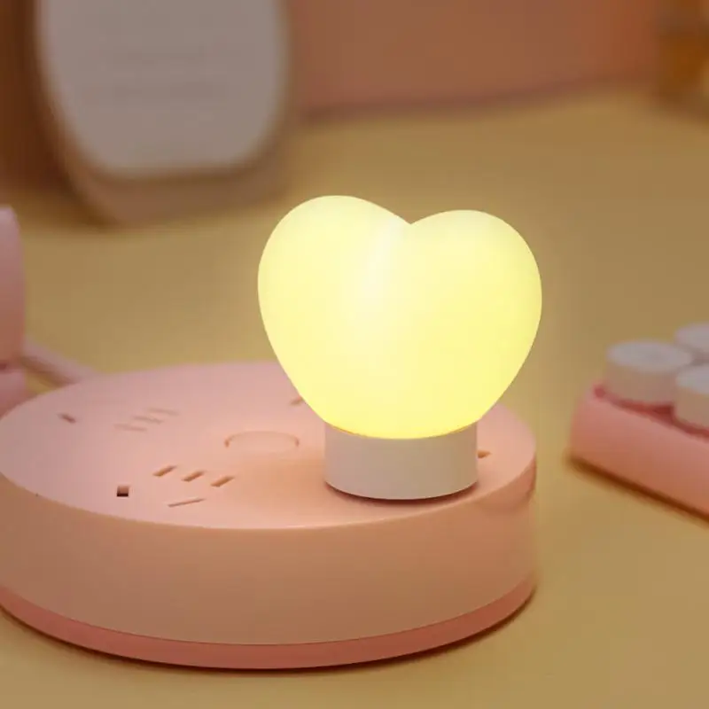 

Mini USB Night Light Small Book Lights LED Bulbs Heart Shaped Decorative Lights Eye Protection Book Reading Bedroom Light