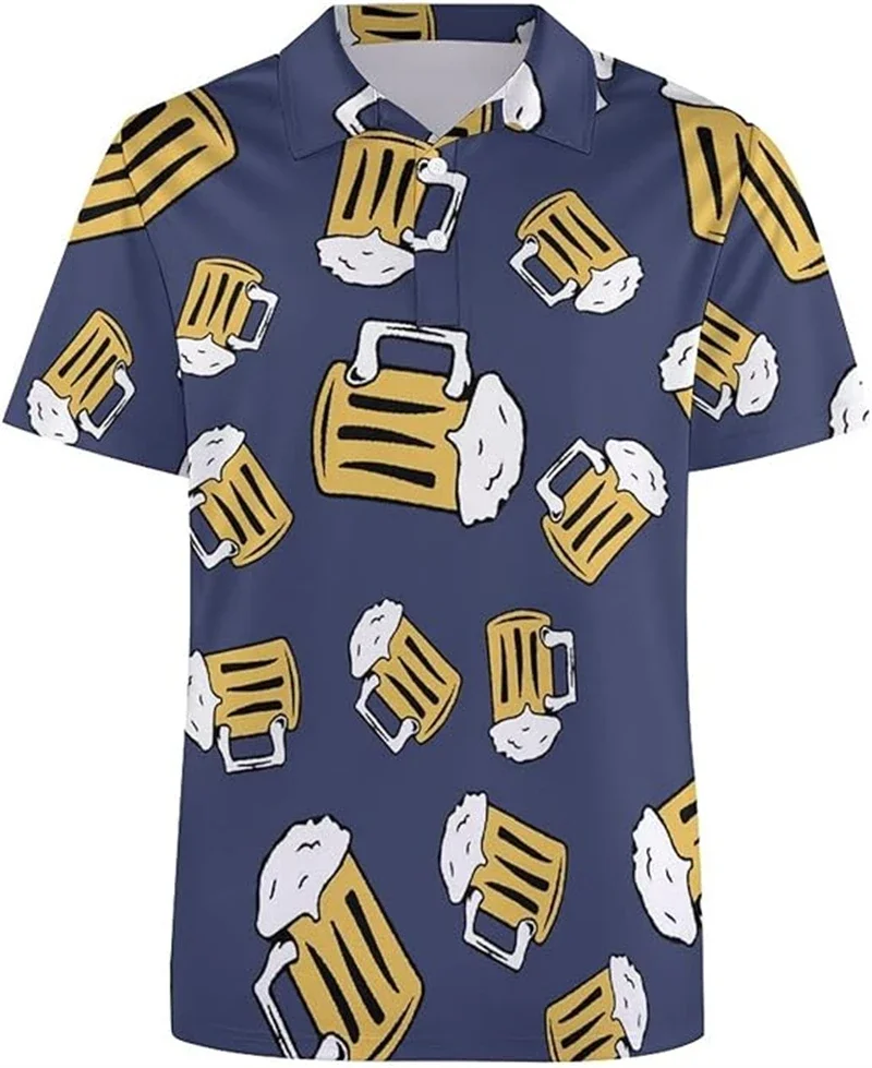 Рубашка для гольфа с 3D сублимированной пуговицей Tropical Leaf быстросохнущий