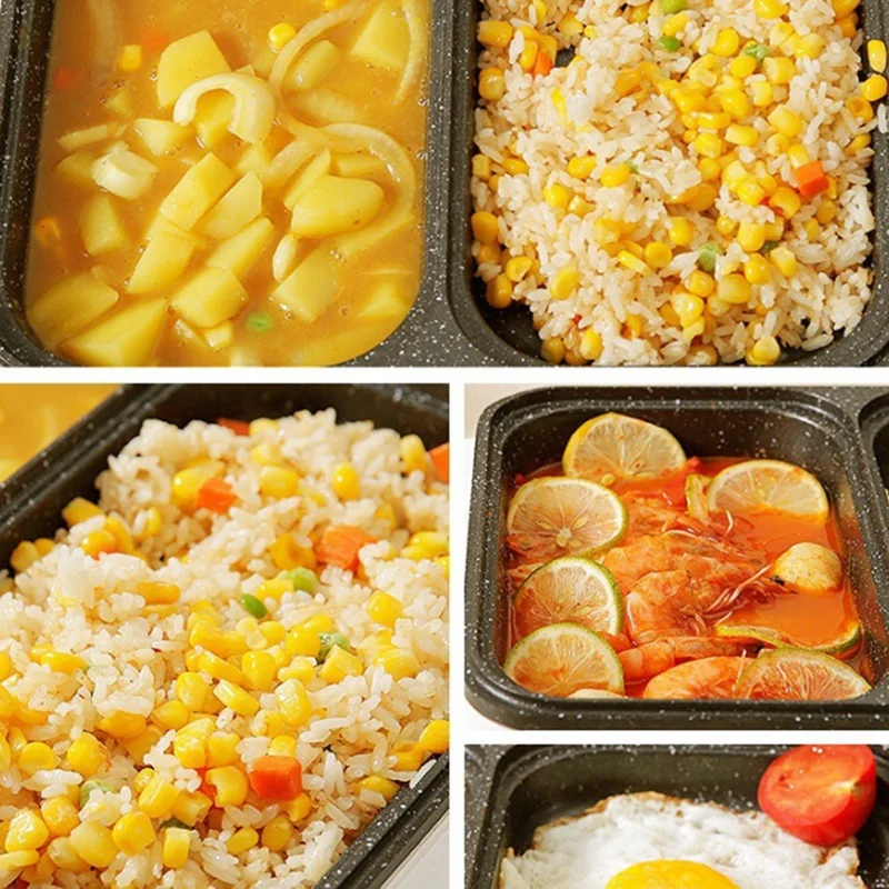 2-в-1 Крытый электрический горячий горшок и сковорода с антипригарным покрытием