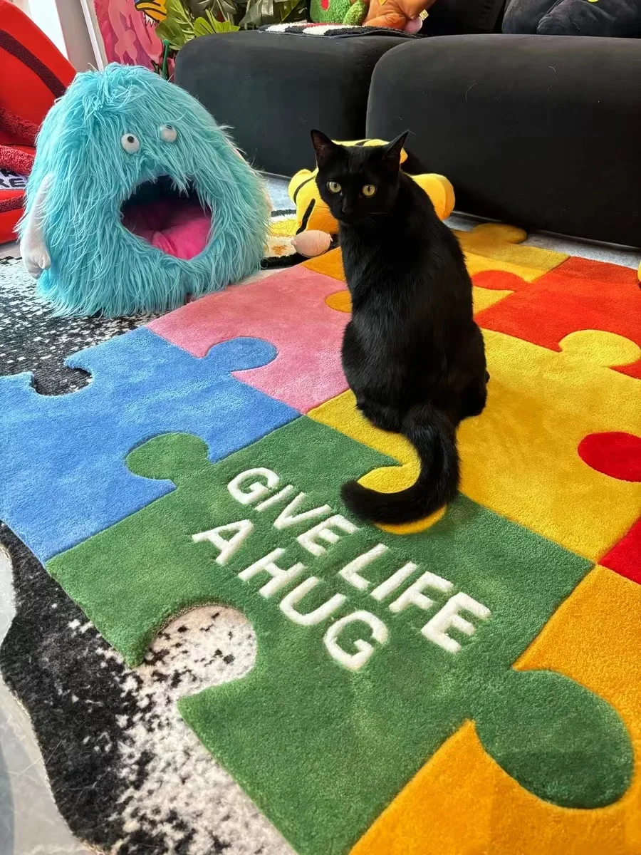 Alfombra felpa adecuada sala de estar alfombras suaves y esponjosas negras alfombra gruesa antideslizante dormitorio