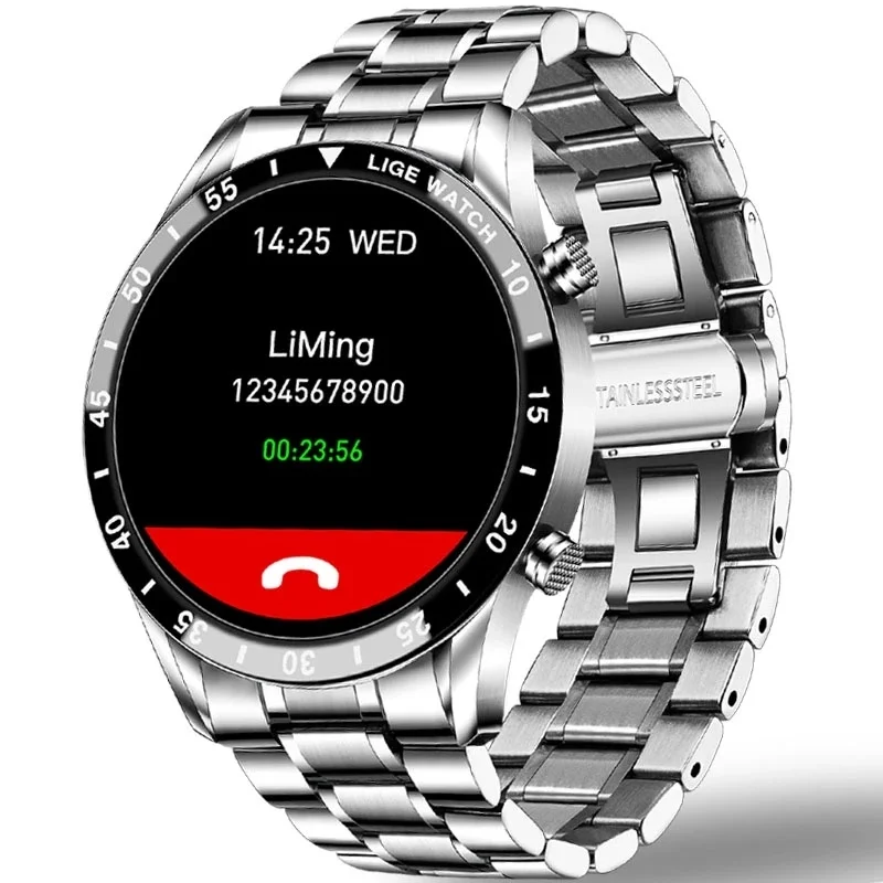 

LIGE Neue Mode Volle Kreis Touch Screen Männer Smart Uhren Wasserdichte Sport Fitness Uhr Luxus Bluetooth Telefon Smart Uhr