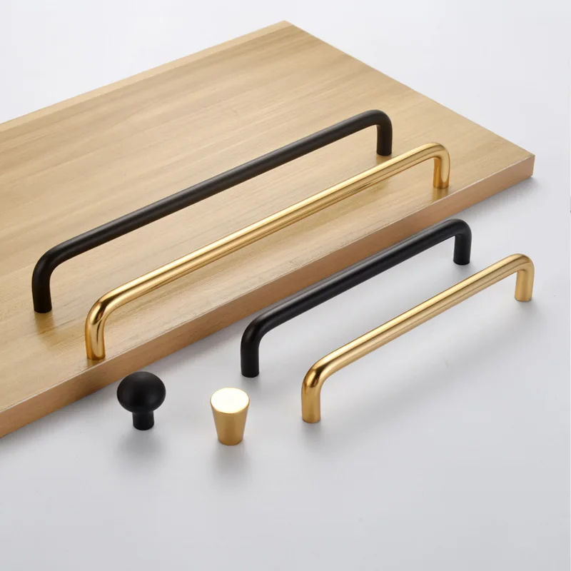 522mm Long Solid Handles for Drawers Aluminum Champagne Gold/Black Simple Kitchen Furniture Cabinet Door Handles Pulls