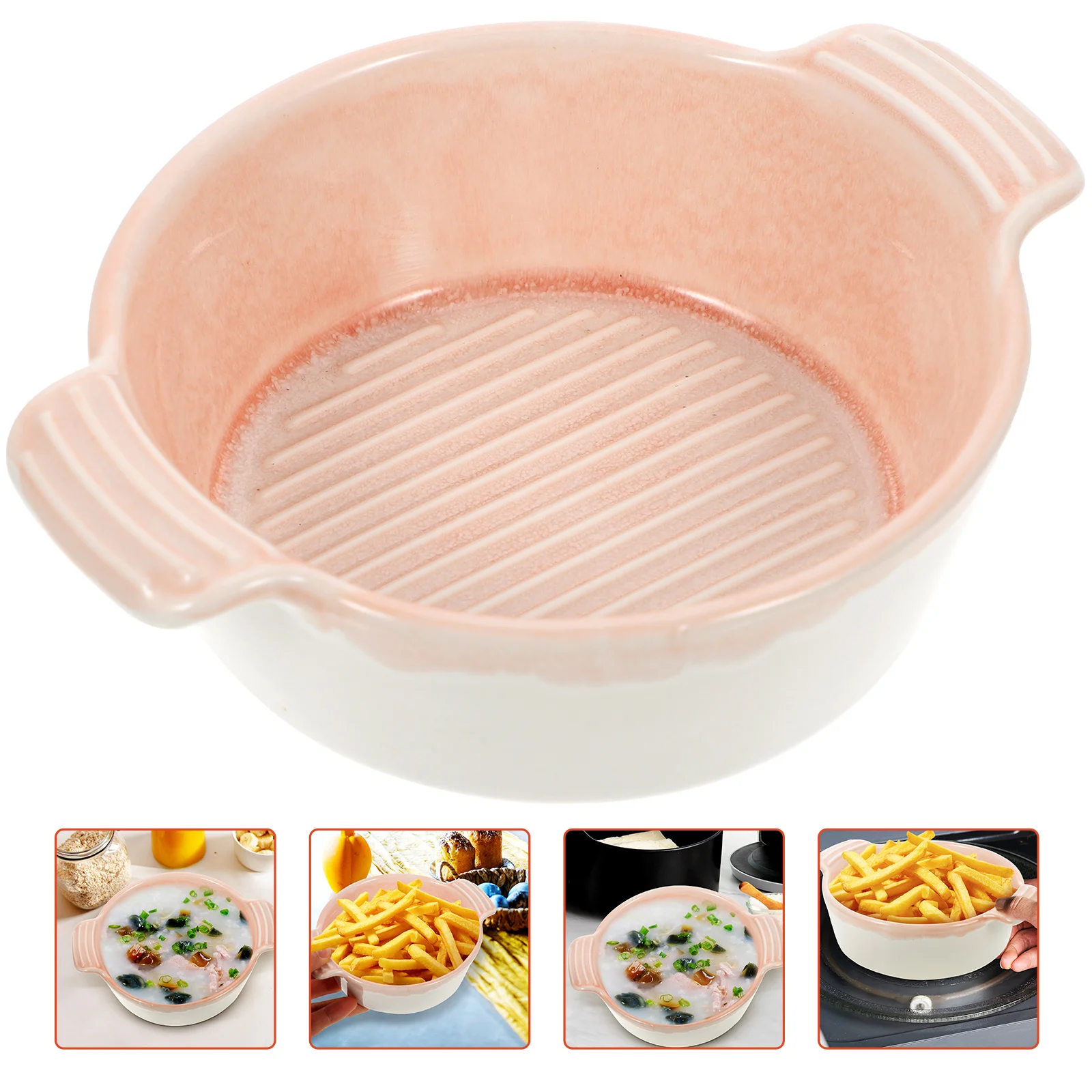 

Baking Bowl Tray Round Plate Cake Bread Pan Soup Casserole Dish Loaf Dessert Pans Molds Baked Rice Serving Lasagna Double Handle
